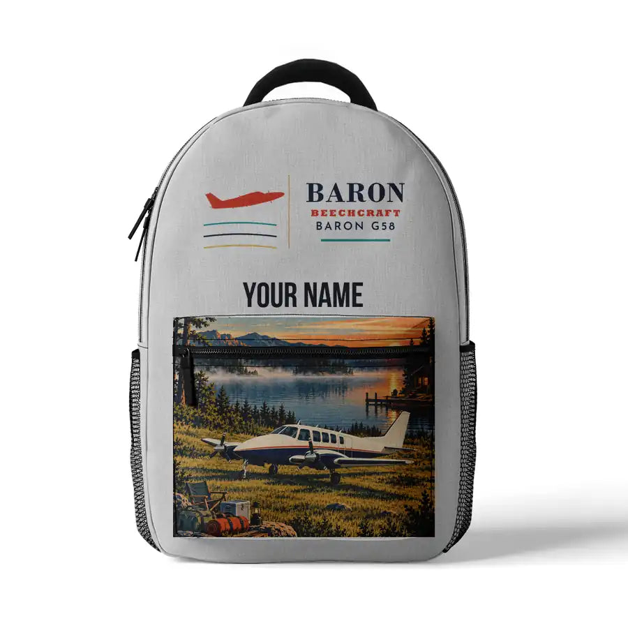 Beechcraft Baron G58 - 3D Backpack - White + Name