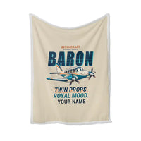 Thumbnail for Beechcraft Baron G58 - Cartoon + Name - Blanket - Beige