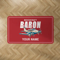 Thumbnail for Beechcraft Baron G58 - Cartoon + Name - Rectangle Carpet - Red