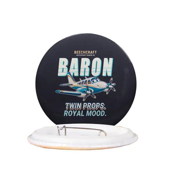 Beechcraft Baron G58 - Cartoon - Pin - Black