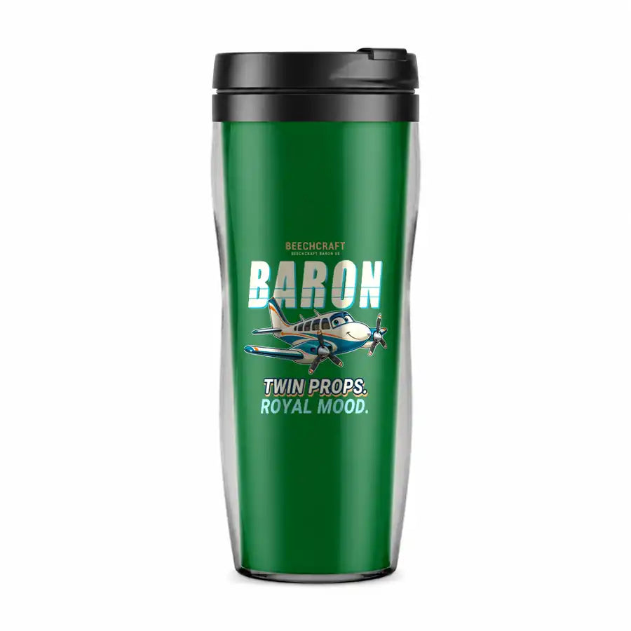 Beechcraft Baron G58 - Cartoon - Plastic (No Holder) - Green