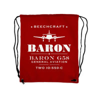 Thumbnail for Beechcraft Baron G58 - Drawstring Bag - Heritage - Red