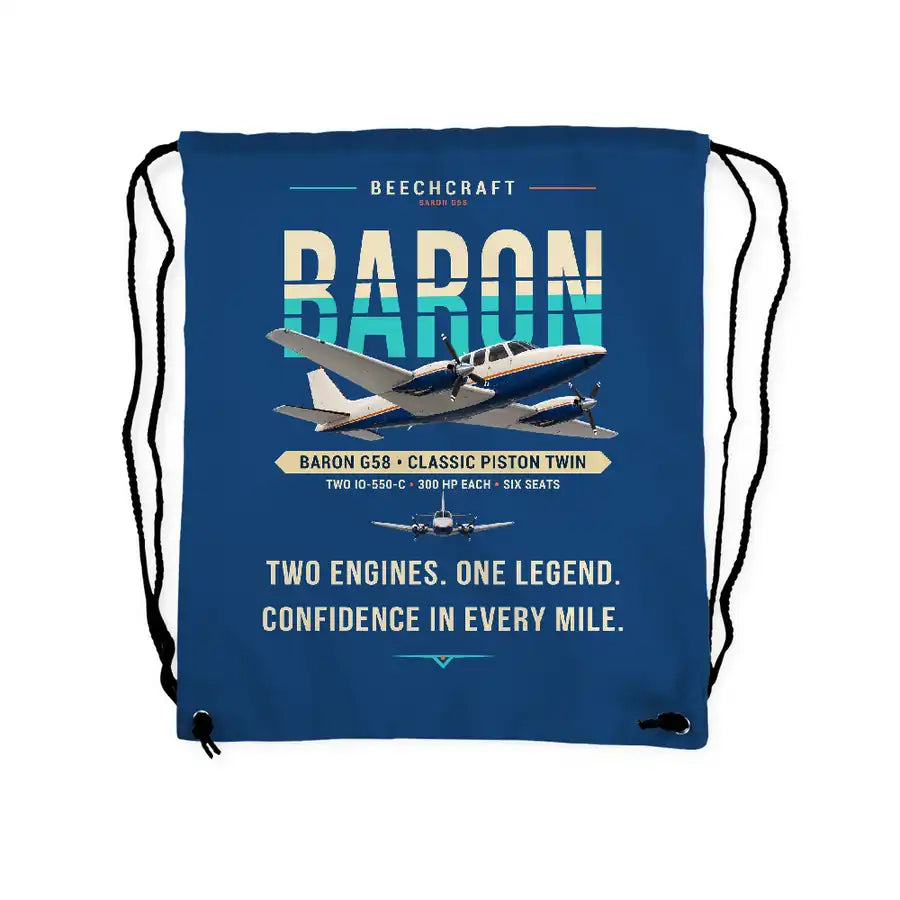 Beechcraft Baron G58 - Drawstring Bag - Original - Blue