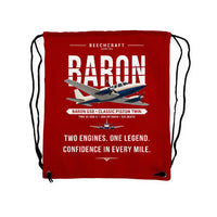 Thumbnail for Beechcraft Baron G58 - Drawstring Bag - Original - Red