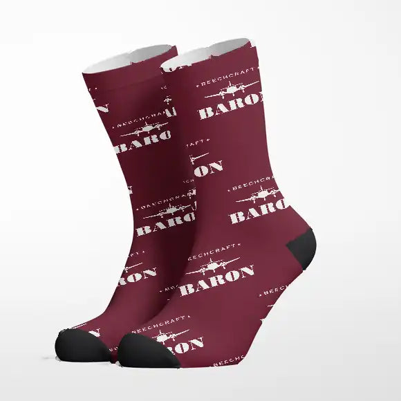 Beechcraft Baron G58 - Heritage - Socks - Burgundy