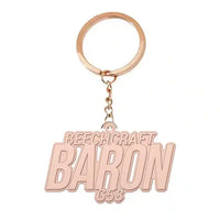 Thumbnail for Beechcraft Baron G58 - Hollow Key Chain - Tag - Rose gold
