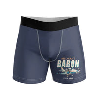 Thumbnail for Beechcraft Baron G58 - Men Boxers - Cartoon + Name - Navy Blue