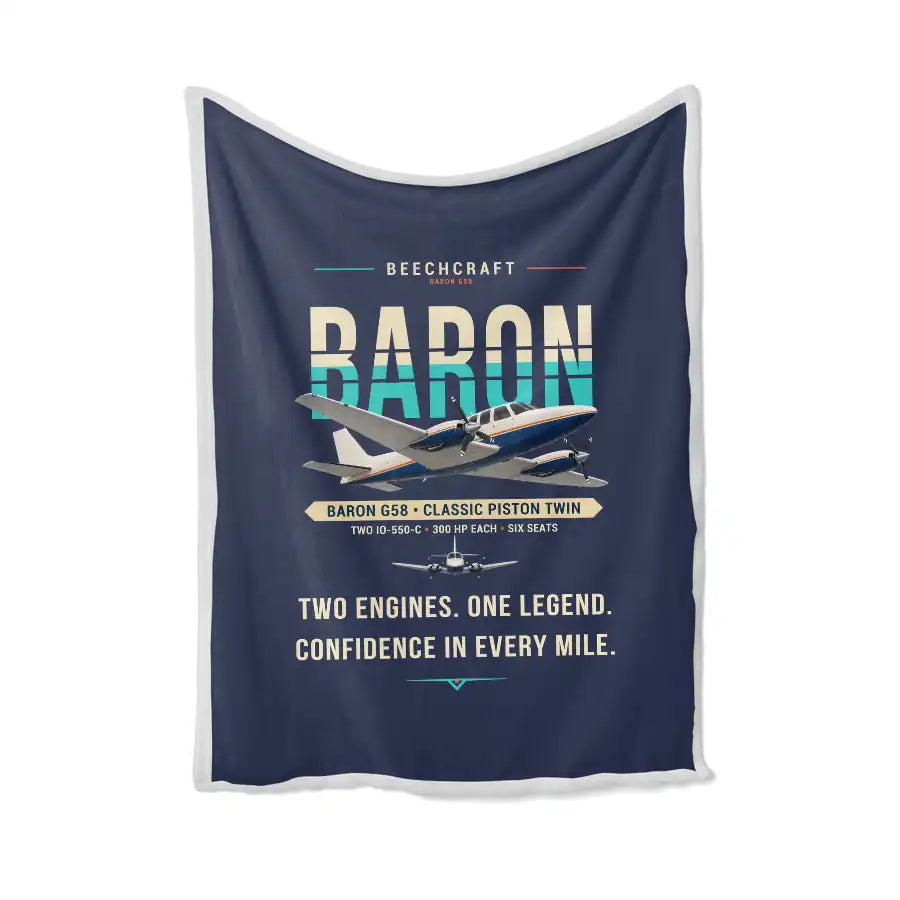 Beechcraft Baron G58 - Original - Blanket - Navy Blue