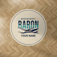 Thumbnail for Beechcraft Baron G58 - Original + Name - Round Carpet - Beige