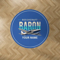 Thumbnail for Beechcraft Baron G58 - Original + Name - Round Carpet - Blue