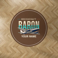 Thumbnail for Beechcraft Baron G58 - Original + Name - Round Carpet - Brown