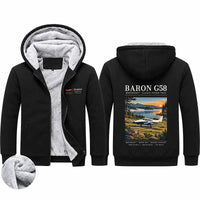 Thumbnail for Beechcraft Baron G58 Zipped Sweatshirts - Poster - Black