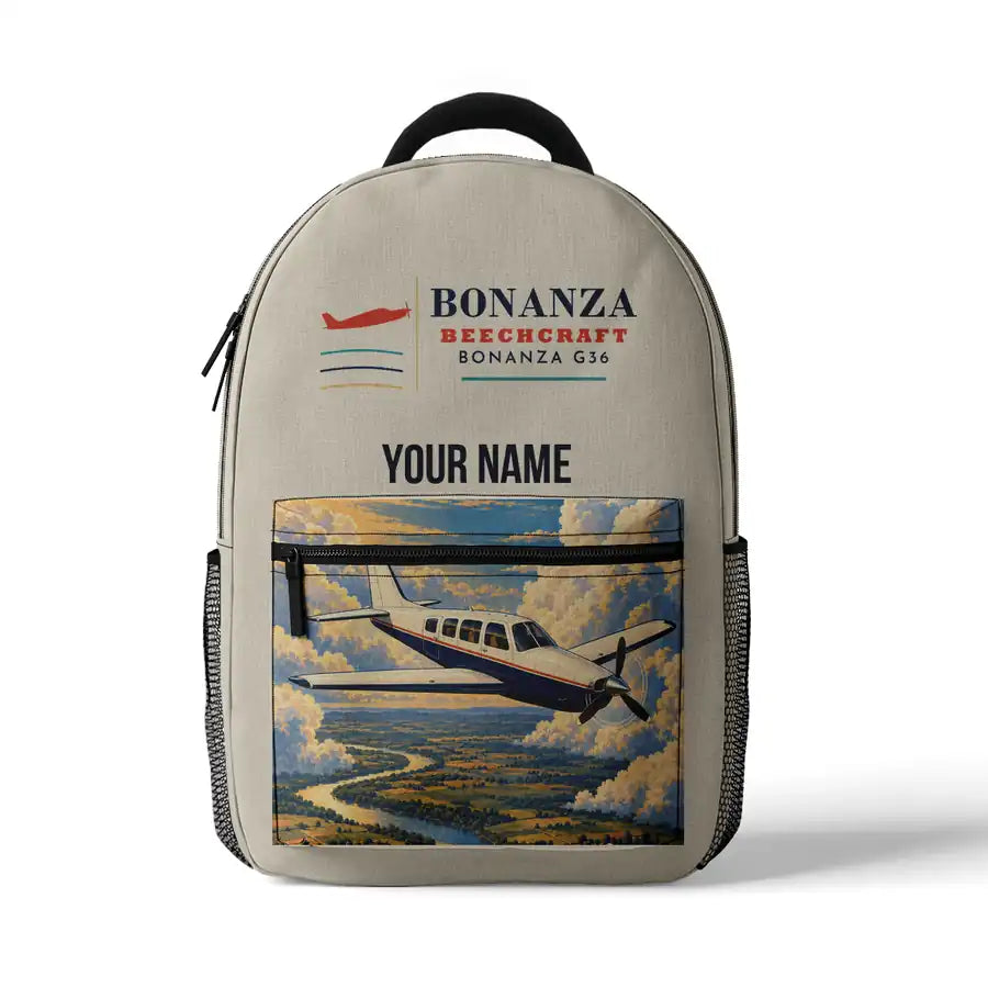 Beechcraft Bonanza G36 - 3D Backpack - Beige + Name