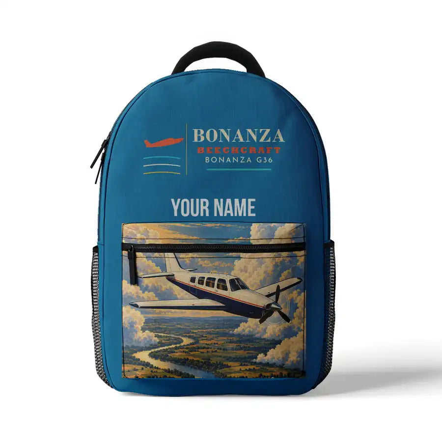 Beechcraft Bonanza G36 - 3D Backpack - Light Blue + Name