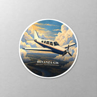 Thumbnail for Beechcraft Bonanza G36 - 3D - Circle Sticker - Close-up