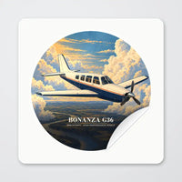 Thumbnail for Beechcraft Bonanza G36 - 3D - Circle Sticker - Peel