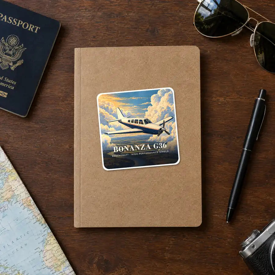 Beechcraft Bonanza G36 - 3D - Square Sticker - Notebook