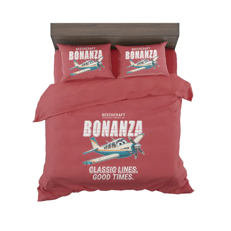 Beechcraft Bonanza G36 - Cartoon - Bedding Set - Red