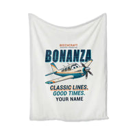 Thumbnail for Beechcraft Bonanza G36 - Cartoon + Name - Blanket - White