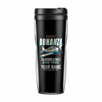 Thumbnail for Beechcraft Bonanza G36 - Cartoon + Name - Plastic (No Holder) - Black