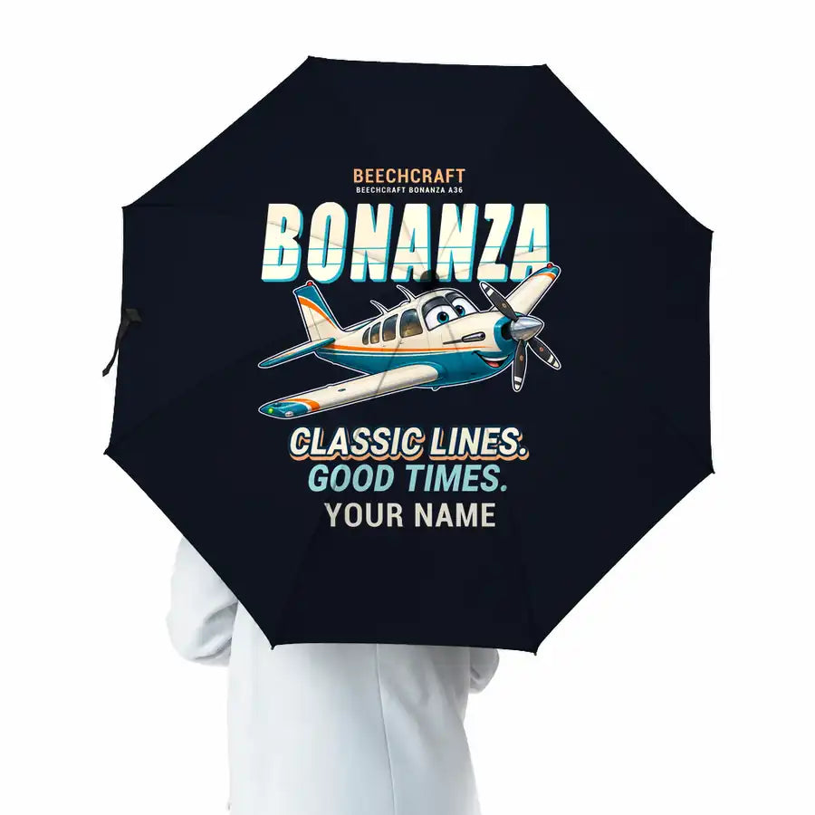Beechcraft Bonanza G36 - Cartoon + Name - Umbrella