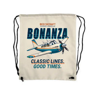 Thumbnail for Beechcraft Bonanza G36 - Drawstring Bag - Cartoon - Beige