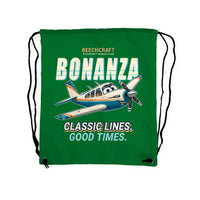 Thumbnail for Beechcraft Bonanza G36 - Drawstring Bag - Cartoon - Green