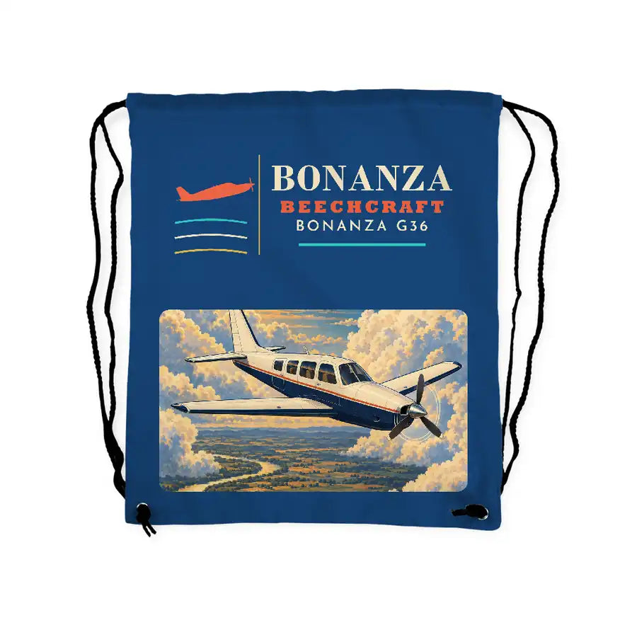 Beechcraft Bonanza G36 - Drawstring Bag - Classic - Blue