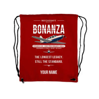 Thumbnail for Beechcraft Bonanza G36 - Drawstring Bag - Original + Name - Red