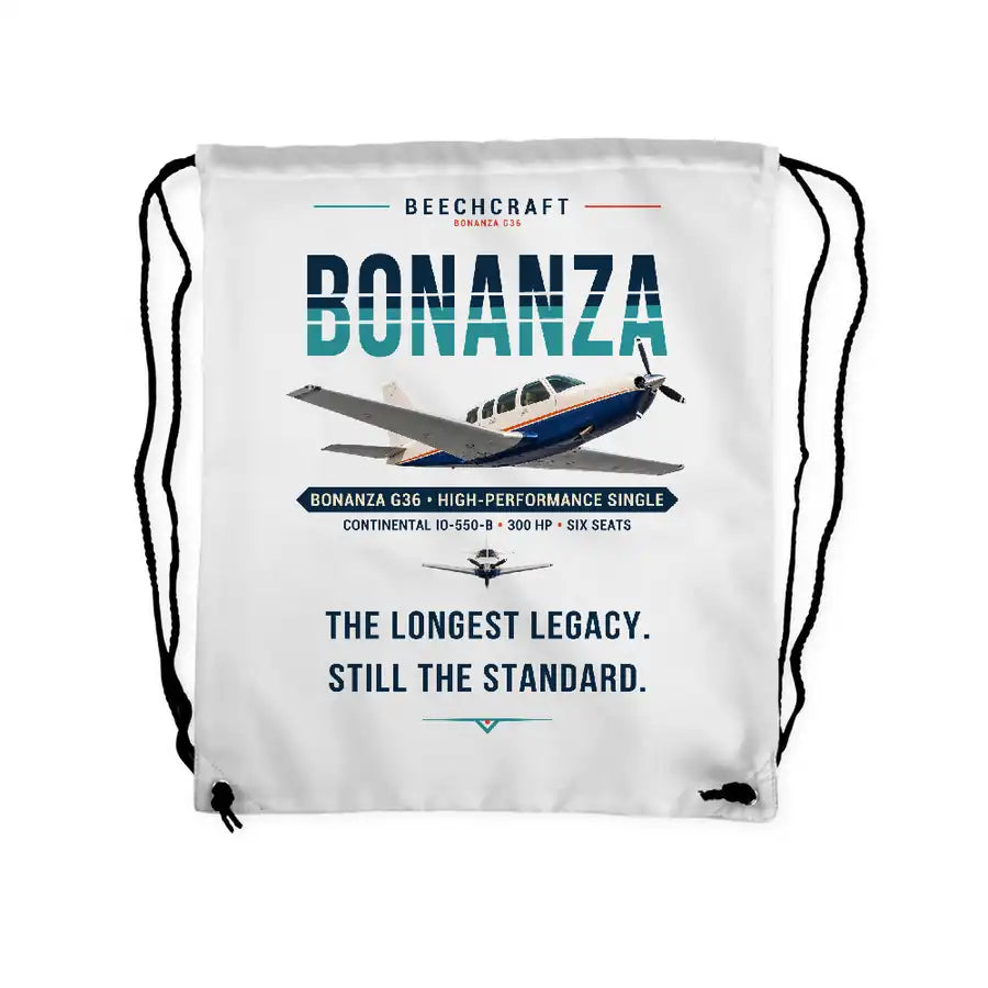 Beechcraft Bonanza G36 - Drawstring Bag - Original - White
