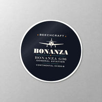 Thumbnail for Beechcraft Bonanza G36 - Heritage - Circle Sticker - Close-up