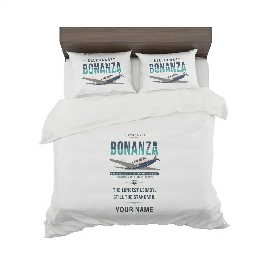 Beechcraft Bonanza G36 - Original + Name - Bedding Set - White