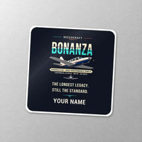 Thumbnail for Beechcraft Bonanza G36 - Original + Name - Square Sticker - Close-up