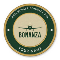 Thumbnail for Beechcraft Bonanza G36 Patches - Circle + Name - Forest Gold