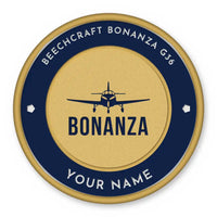 Thumbnail for Beechcraft Bonanza G36 Patches - Circle + Name - Navy Gold