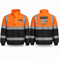 Thumbnail for Beechcraft Bonanza G36 Reflective Winter Jackets - Cartoon - Orange & Navy