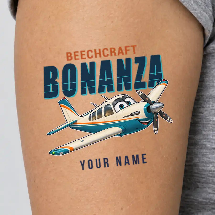 Beechcraft Bonanza G36 - Tattoo - Cartoon + Name