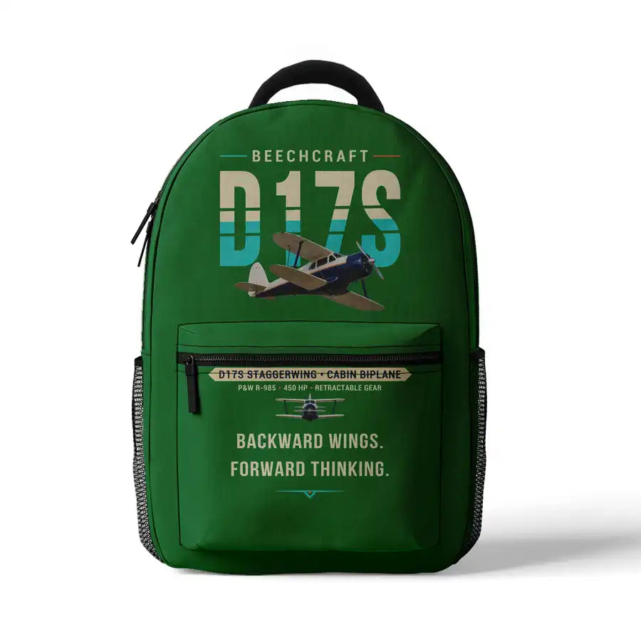 Beechcraft D17S Staggerwing - 3D Backpack - Original - Green