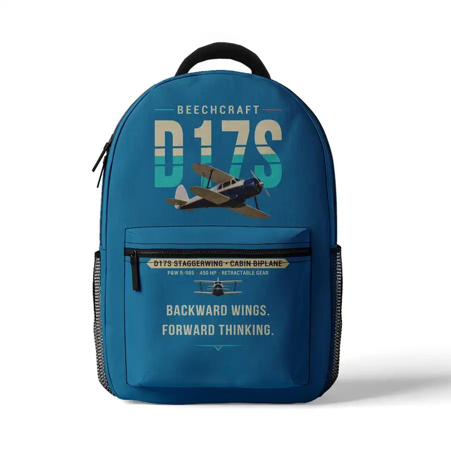 Beechcraft D17S Staggerwing - 3D Backpack - Original - Light Blue