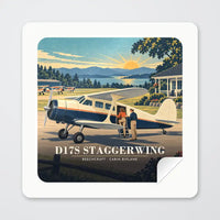 Thumbnail for Beechcraft D17S Staggerwing - 3D - Square Sticker - Peel
