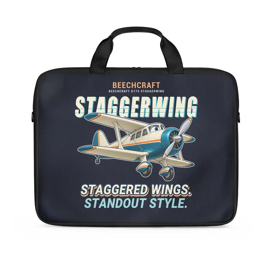 Beechcraft D17S Staggerwing - Cartoon - Laptop Bag