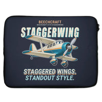 Thumbnail for Beechcraft D17S Staggerwing - Cartoon - Laptop Sleeve