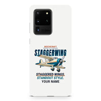 Thumbnail for Beechcraft D17S Staggerwing - Cartoon + Name - Samsung Case - White