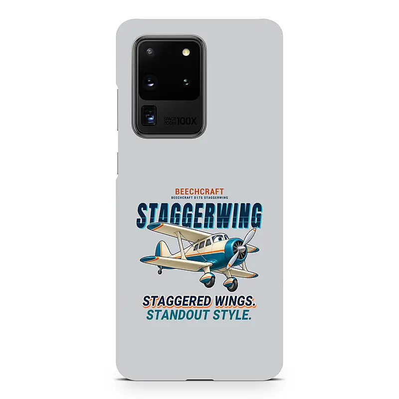 Beechcraft D17S Staggerwing - Cartoon - Samsung Case - Light Gray