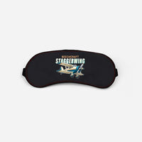 Thumbnail for Beechcraft D17S Staggerwing - Cartoon - Sleep Mask - Black