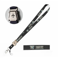 Thumbnail for Beechcraft D17S Staggerwing Lanyard & ID Holders seat belt lanyard - Cartoon - Black