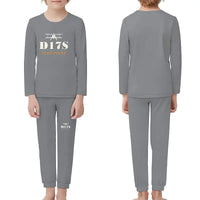 Thumbnail for Beechcraft D17S Staggerwing - Children Pajamas - Heritage Chest + Name - Gray