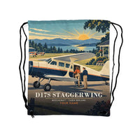 Thumbnail for Beechcraft D17S Staggerwing - Drawstring Bag - 3D Scene + Name