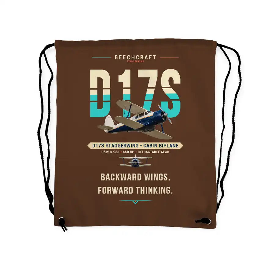 Beechcraft D17S Staggerwing - Drawstring Bag - Original - Brown