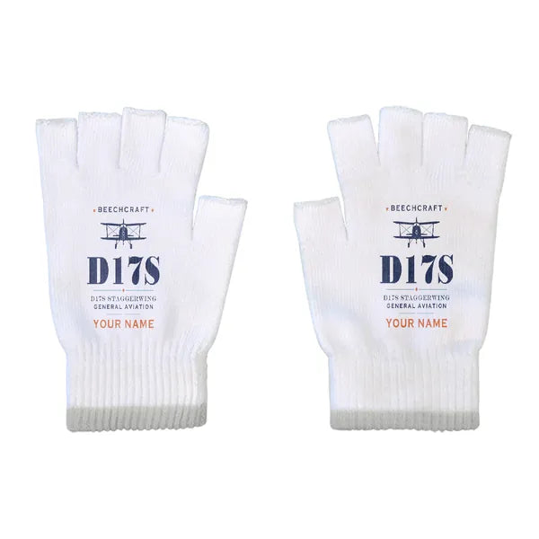 Beechcraft D17S Staggerwing - Gloves - Cut - Heritage + Name - White